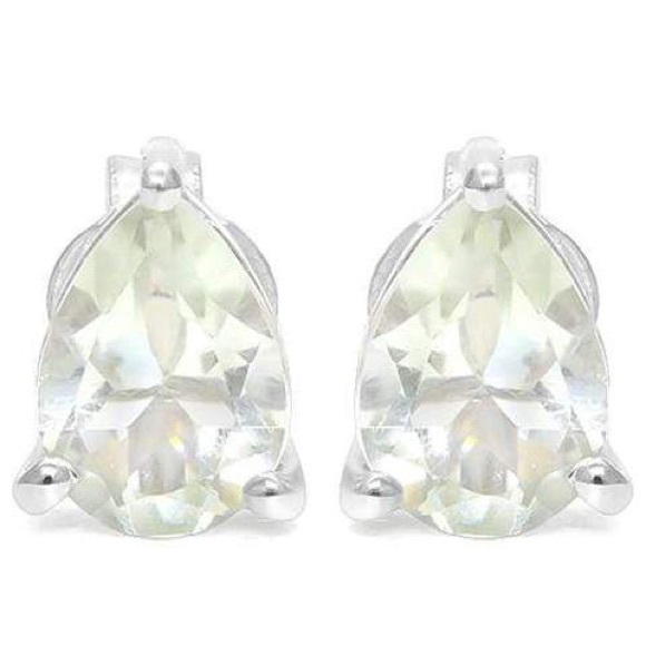 GREEN AMETHYST STUD EARRINGS - Picture 2 of 4